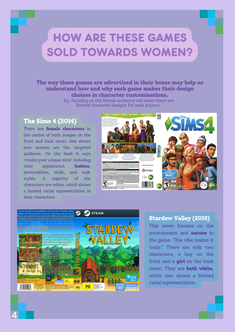 how are these games sold towards women